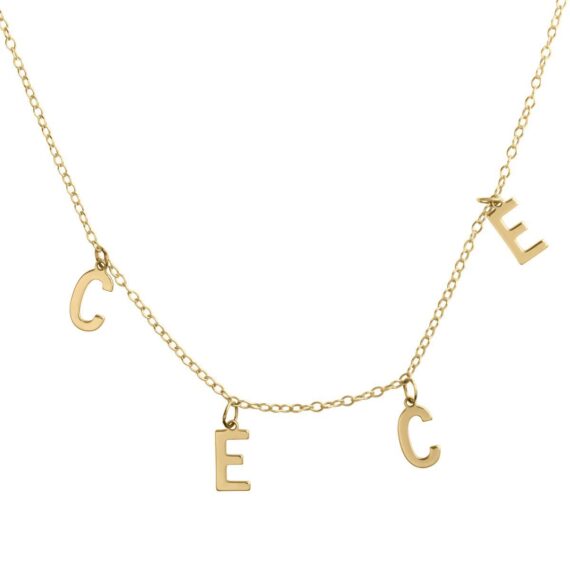 9ct Yellow Gold Name Choker Personalised Necklace