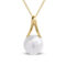 9ct Yellow Gold Freshwater Pearl Twisted Pendant Necklace