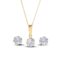 9ct Gold Round 5mm Cubic Zirconia Fine Pendant and Earring Jewellery Set