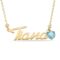 Personalised 9ct Yellow Gold Birthstone Name Necklace