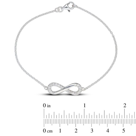 Personalised Sterling Silver CZ Infinity Necklace and Bracelet Set
