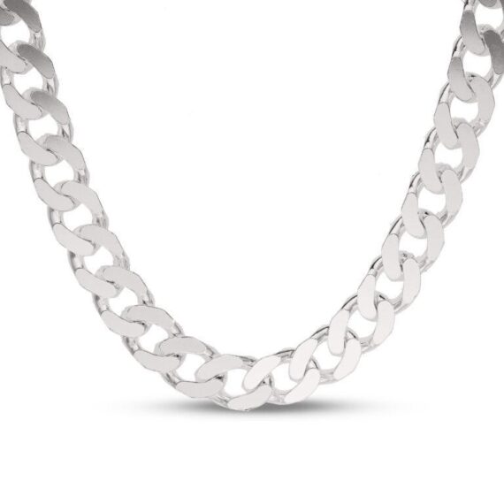 Sterling Silver Heavy Curb Gent's Chain Necklace