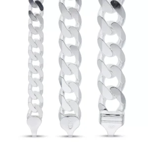 Sterling Silver Heavy Curb Gent's Chain Necklace