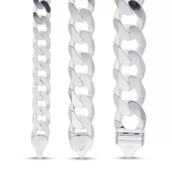 Sterling Silver Heavy Curb Gent's Chain Necklace