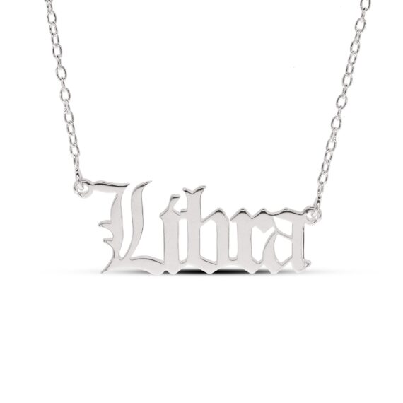 Personalised Sterling Silver Old English Name Necklace