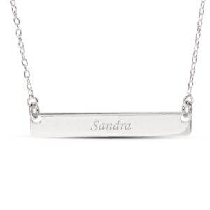 Personalised Silver Bar Necklace