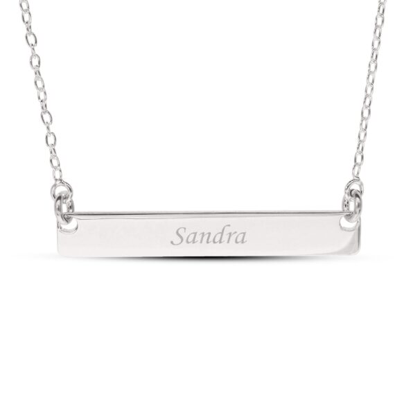 Personalised Silver Bar Necklace