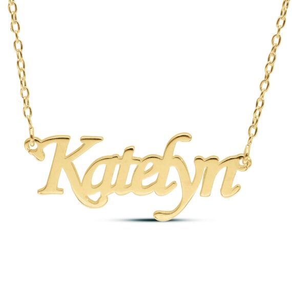 Personalised Yellow Gold 925 Name Necklace