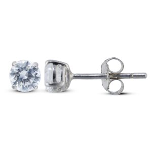9ct White Gold Round 4mm CZ Stud Earrings