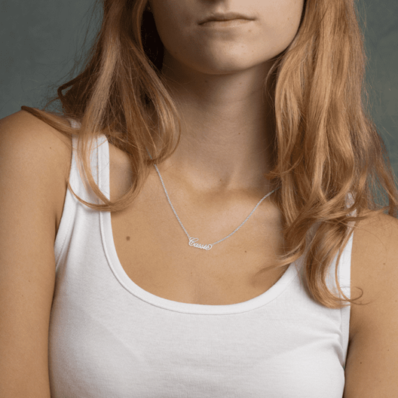 Personalised Stainless Steel Hypoallergic Carrie Style Name Necklace