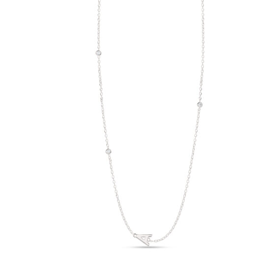Sterling Silver Cubic Initial Necklace