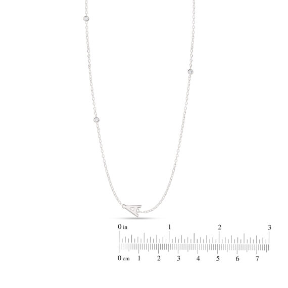 Sterling Silver Cubic Initial Necklace
