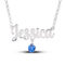 Sterling Silver Name Necklace with Birthstone Heart Charm
