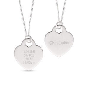 925 Silver Engraved Heart Pendant