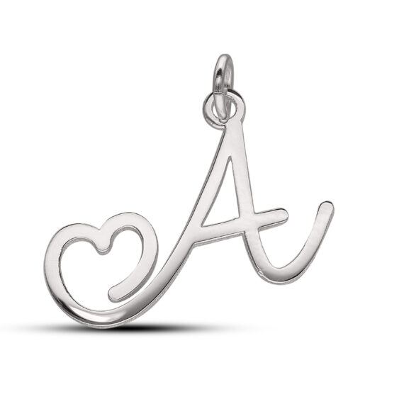 Personalised Sterling Silver Initial Heart Necklace