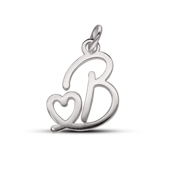 Personalised Sterling Silver Initial Heart Necklace