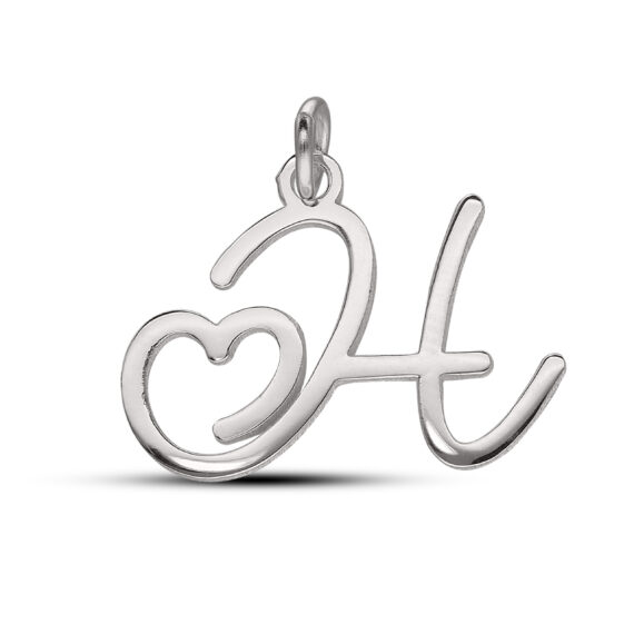 Personalised Sterling Silver Initial Heart Necklace