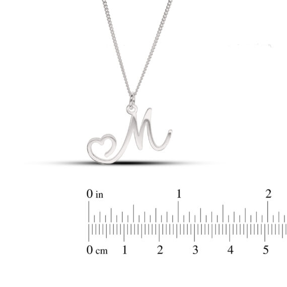 Personalised Sterling Silver Initial Heart Necklace