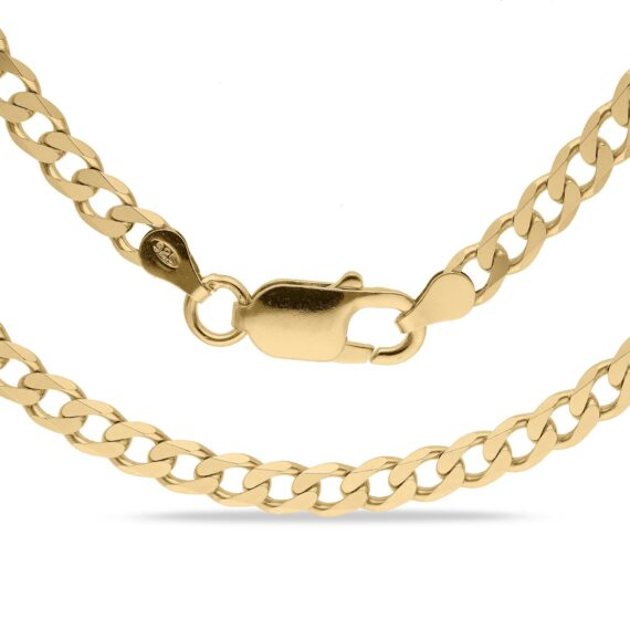 Yellow Gold 925 Silver Cuban Curb Gent's Bracelet