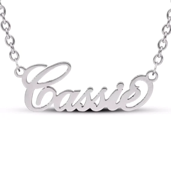 Personalised Stainless Steel Hypoallergic Carrie Style Name Necklace