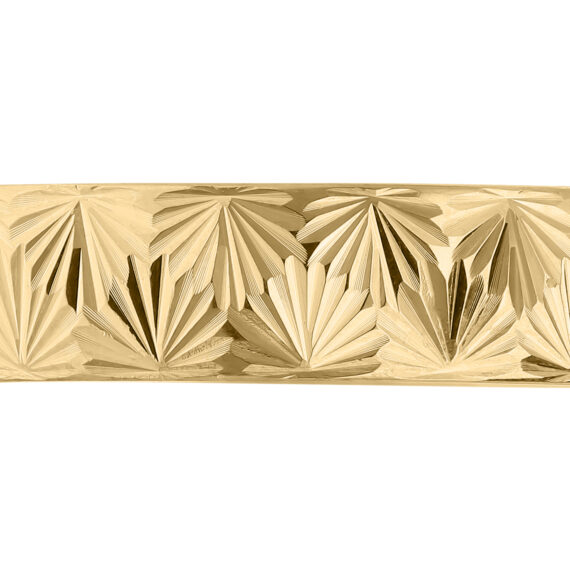 Personalised 9ct Gold Bride Wedding Ring, 4mm Band with Diamond Cut Leaf effect