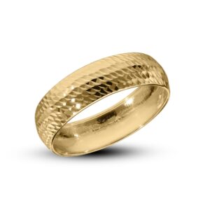 Unisex 9ct Yellow Gold 5mm Diamond Cut Wedding Ring
