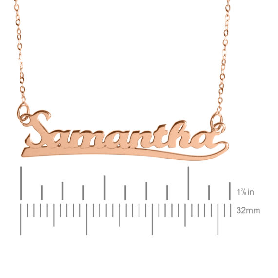 Personalised 9ct Rose Gold Underlined Name Necklace