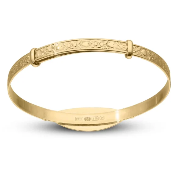 Personalised 9ct Gold Baby Bangle (0-1yrs)
