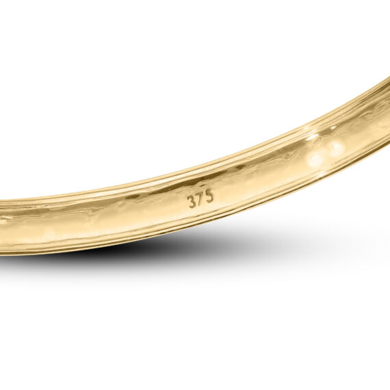 9ct Gold Infant Baby Bangle with Rose Pattern (1-3yrs)