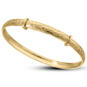 9ct Gold Double Heart Baby Bangle (1-3yrs)