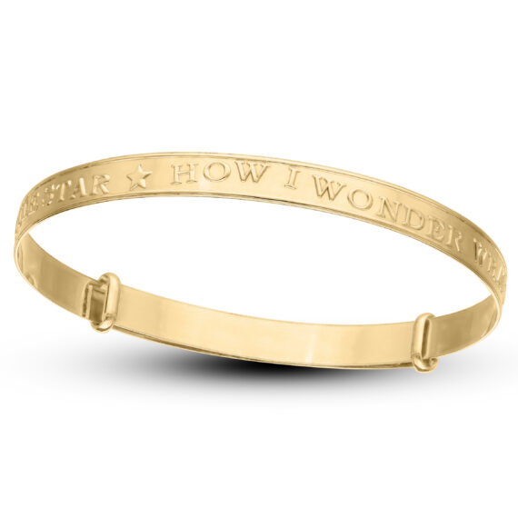 9ct Gold "Twinkle, Twinkle" Infant Baby Bangle (1-3yrs)