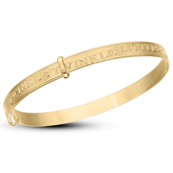 9ct Gold "Twinkle, Twinkle" Infant Baby Bangle (1-3yrs)