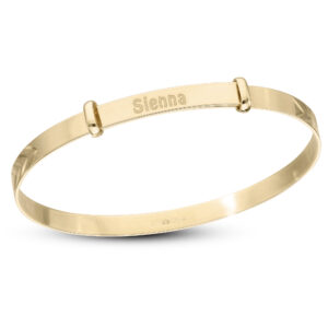 Personalised 9ct Gold Baby Bangle, Baby Bracelet (0-1yrs)