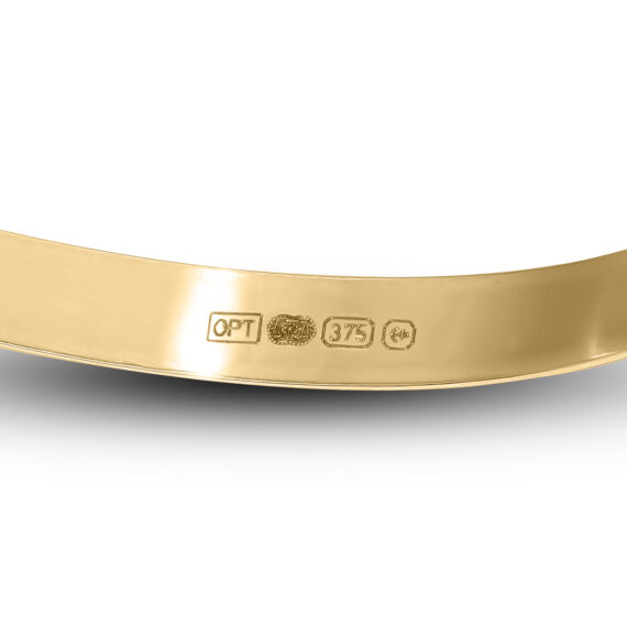 9ct Gold Heart and Flower Girls Bangle (3-5 yrs)
