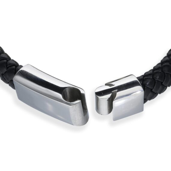 Leather Plaited Metal Initial Gent's Bracelet