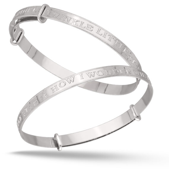 925 Silver ”Twinkle Twinkle Little Star” Infant Baby Bangle (1-3yrs)