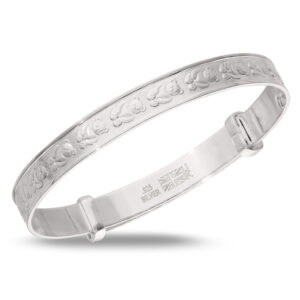 Sterling Silver Teddy Bear Baby Bangle (0-1yrs)