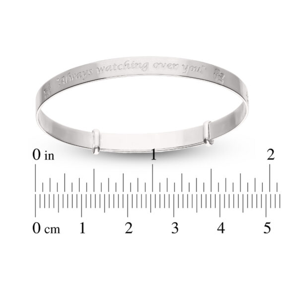 Sterling Silver 'Always Watching Over You' Baby Bangle (1-3yrs)