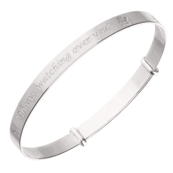 Sterling Silver 'Always Watching Over You' Baby Bangle (1-3yrs)
