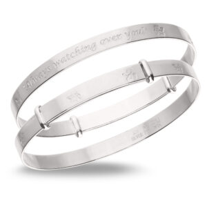 Sterling Silver 'Always Watching Over You' Baby Bangle (1-3yrs)