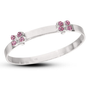 Sterling Silver Girlish Butterfly Baby Bangle (0-1yrs)