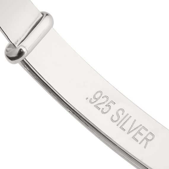 Sterling Silver Unisex Baby Bangle with sliding Teddy (0-1yrs)