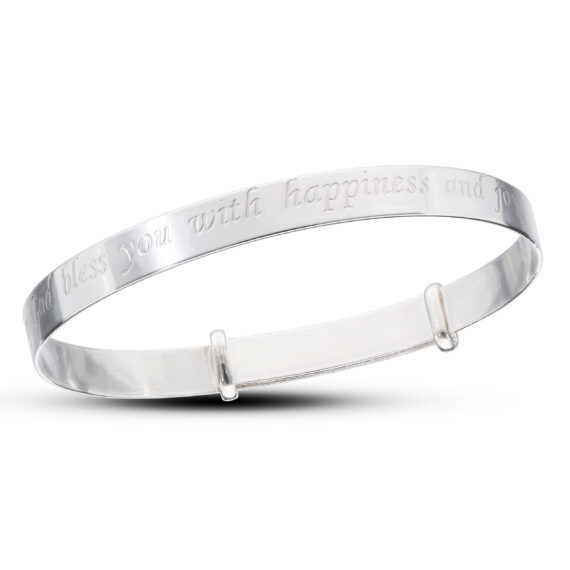 Personalised Sterling Silver Baby Boy or Girl Bangle (0-1yrs)