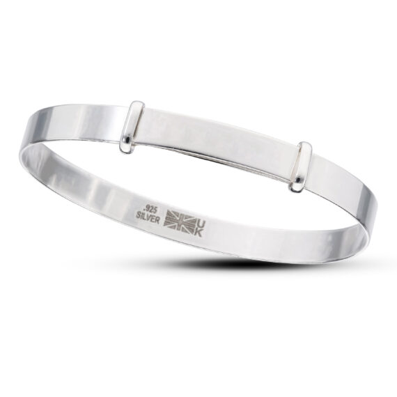 Personalised Sterling Silver Baby Boy or Girl Bangle (0-1yrs)
