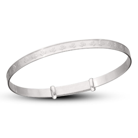 925 Sterling Silver Baby Bangle with Teddy (0-1yrs)