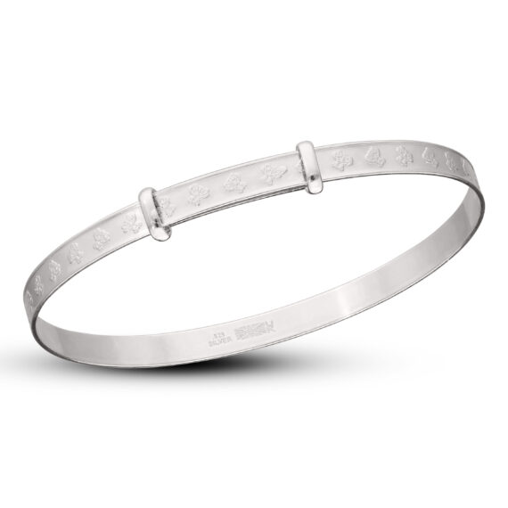 925 Sterling Silver Baby Bangle with Teddy (0-1yrs)