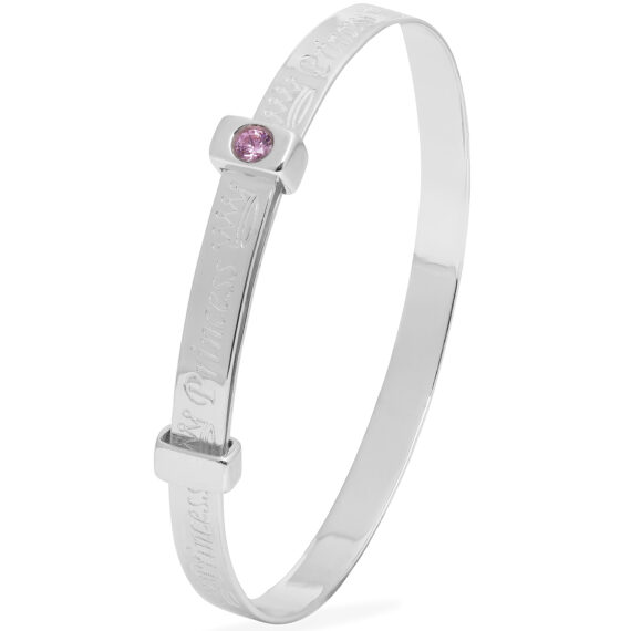 Sterling Silver Princess or Prince Charming Baby Bangle (0-1yrs)