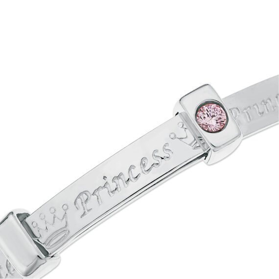 Sterling Silver Princess or Prince Charming Baby Bangle (0-1yrs)
