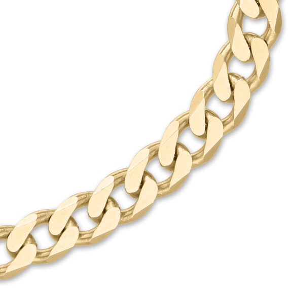 Yellow Gold 925 Silver Cuban Curb Gent's Bracelet