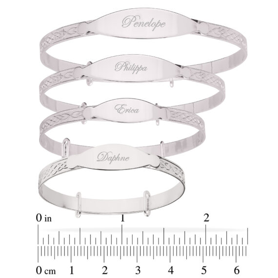 Personalised Sterling Silver/Gold Plated Unisex Baby Bangle (0-5+yrs)